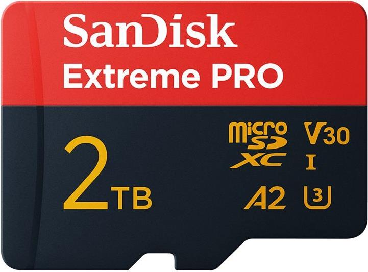 SanDisk Extreme Pro - Flash-Speicherkarte (SD-Adapter inbegriffen) - 2 TB - A2 / Video Class V30 / UHS-I U3 - microSDXC UHS-I (SDSQXCD-2T00-GN6MA) von Sandisk