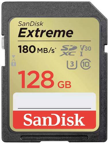 SanDisk Extreme SDXC-Karte 128GB Class 10 UHS-I stoßsicher, Wasserdicht von Sandisk
