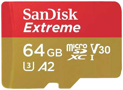 SanDisk Extreme microSDXC-Karte 64GB Class 10 UHS-I stoßsicher, Wasserdicht von Sandisk