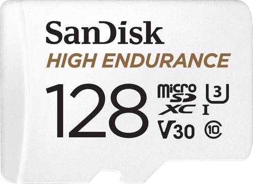 SanDisk High Endurance Monitoring miniSDXC-Karte 128GB Class 10, UHS-I, UHS-Class 3, v30 Video Speed von Sandisk