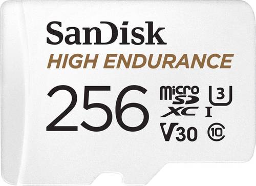 SanDisk High Endurance Monitoring miniSDXC-Karte 256GB Class 10, UHS-I, UHS-Class 3, v30 Video Speed von Sandisk