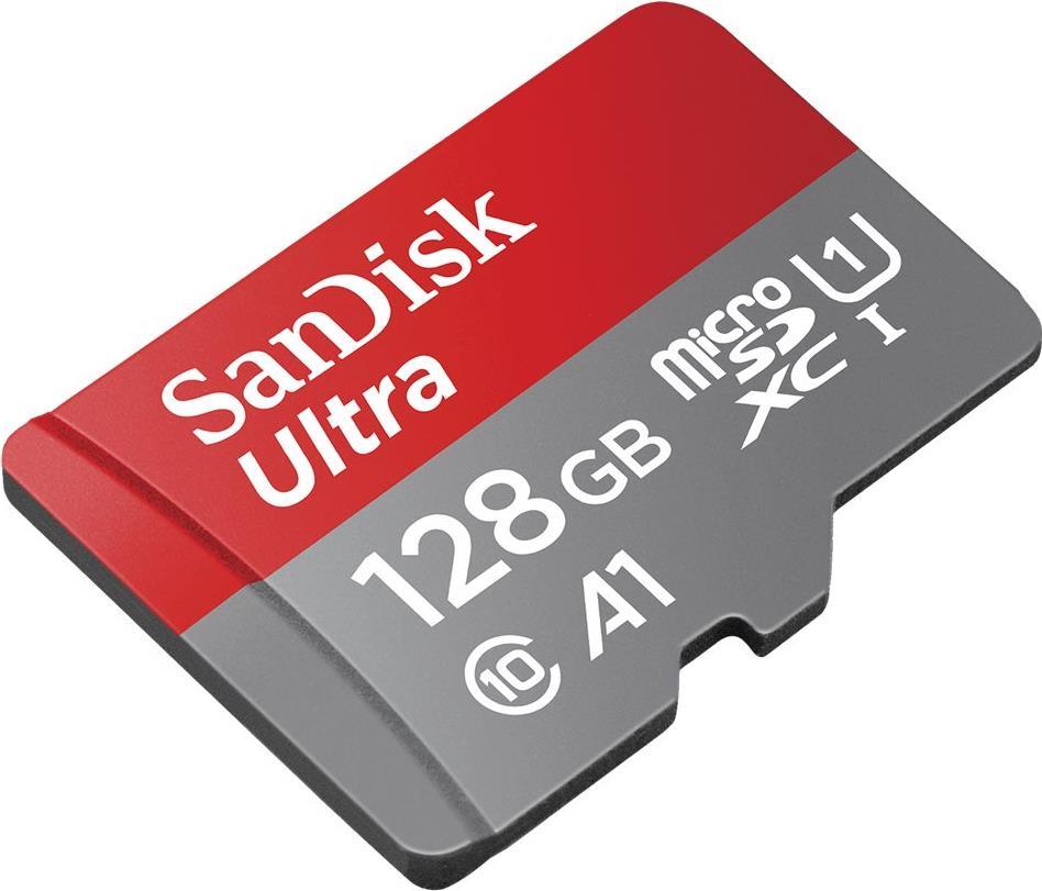 SanDisk Ultra - Flash-Speicherkarte (microSDXC-an-SD-Adapter inbegriffen) - 128GB - A1 / UHS-I U1 / Class10 - microSDXC UHS-I (SDSQUAB-128G-GN6FA) von Sandisk