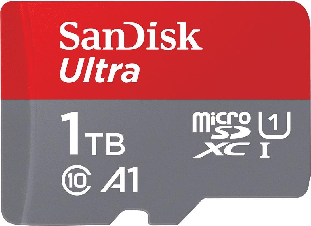 SanDisk Ultra - Flash-Speicherkarte (microSDXC-an-SD-Adapter inbegriffen) - 1TB - A1 / UHS Class 1 / Class10 - microSDXC UHS-I (SDSQUAC-1T00-GN6MA) von Sandisk