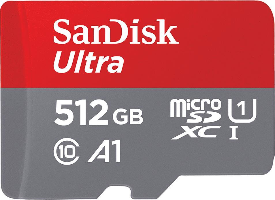 SanDisk Ultra - Flash-Speicherkarte (microSDXC-an-SD-Adapter inbegriffen) - 512GB - Class 10 - microSDXC UHS-I (SDSQUNR-512G-GN6TA) von Sandisk