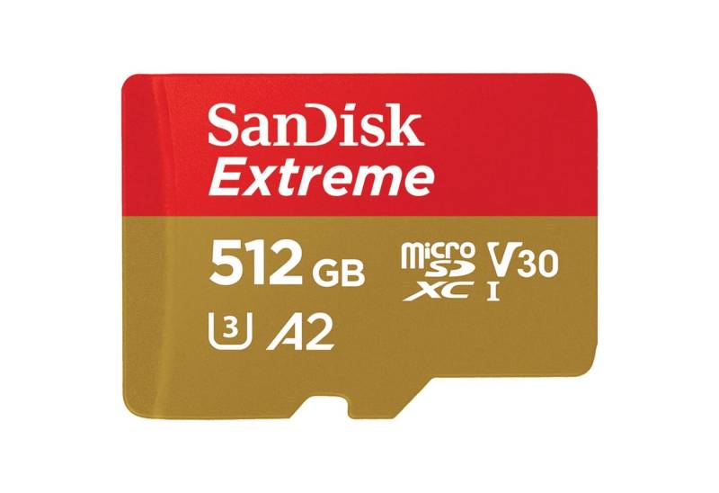 Sandisk EXTREME micro-SDXC Speicherkarte (512 GB, Class 10, UHS-I (U3), 190,00 MB/s Lesegeschwindigkeit) von Sandisk