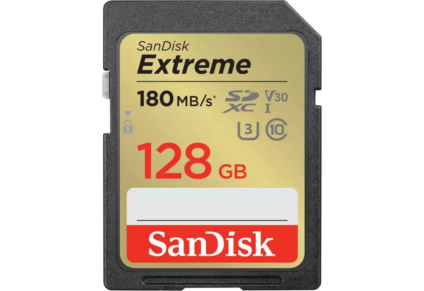 Sandisk SanDisk Extreme 128 GB SDXC, Speicherkarte, (UHS-I Speicherkarte (128 GB, 180 MB/s Lesegeschwindigkeit) von Sandisk