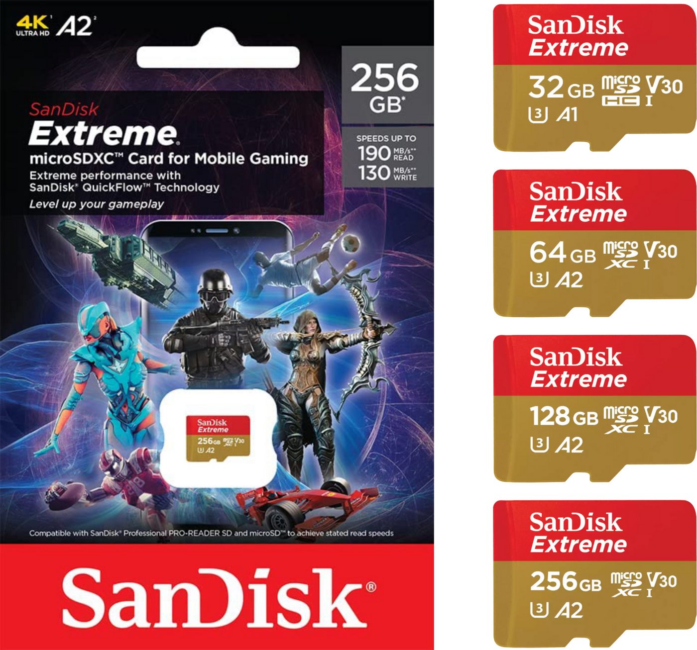 Sandisk Extreme 4K microSD GAMING Speicherkarte (128 GB) von Sandisk