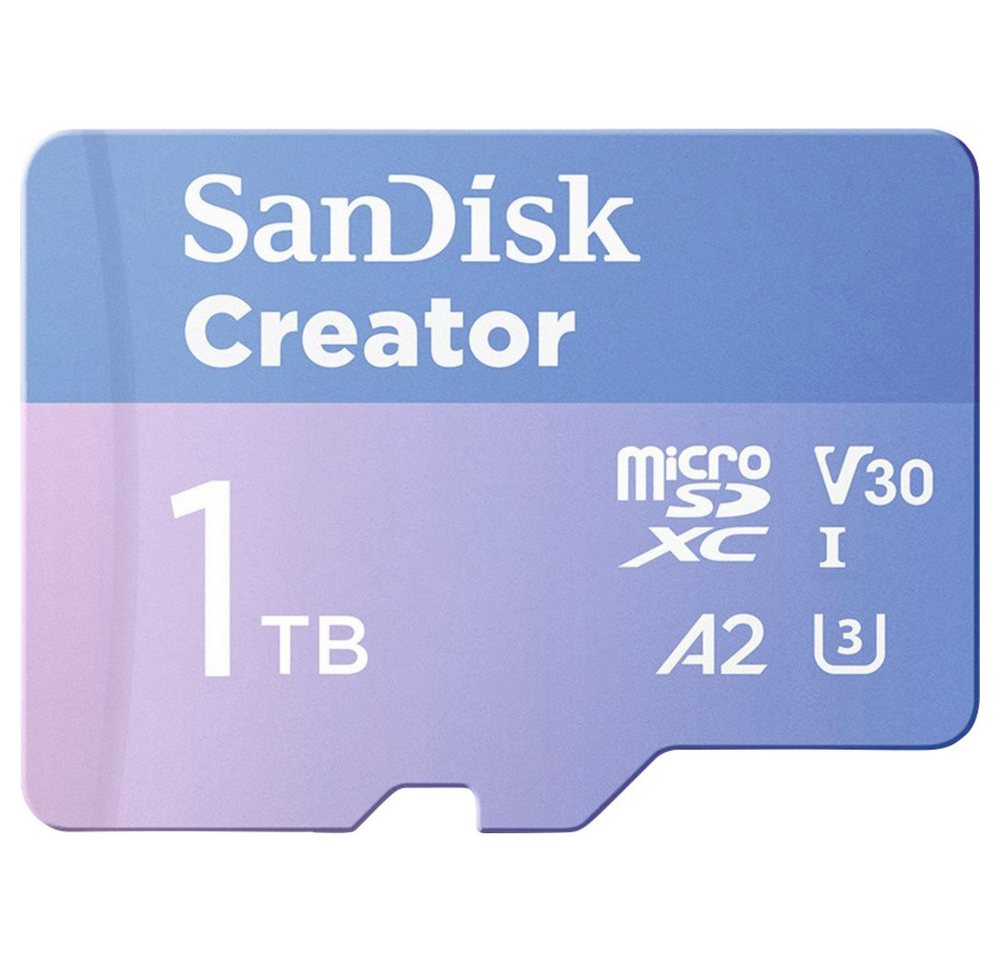 Sandisk SanDisk Creator microSDXC-Karte Retail 1 TB A2 Application Performance Speicherkarte Sandisk SanDisk Creator microSDXC-Karte Retail 1 TB A2 Application Performance Speicherkarte von Sandisk
