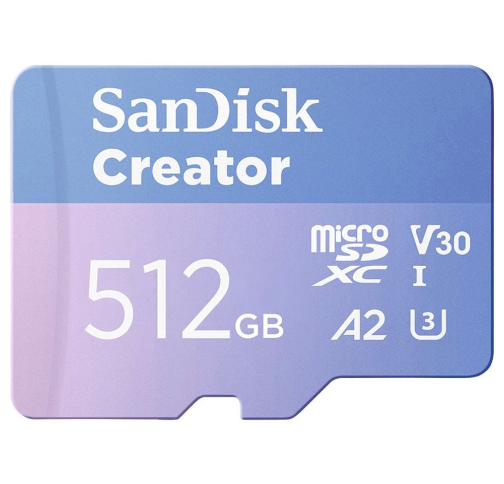 Sandisk SanDisk Creator microSDXC-Karte Retail 512 GB A2 Application Performan Speicherkarte Sandisk SanDisk Creator microSDXC-Karte Retail 512 GB A2 Application Performan Speicherkarte von Sandisk
