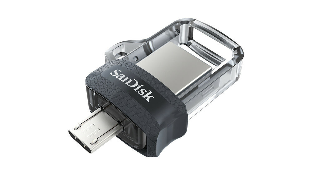 Sandisk Ultra Dual m3.0 USB-Stick 64 GB USB Type-A / Micro-USB 3.0 (3.1 Gen 1) Schwarz, Silber, Transparent von Sandisk