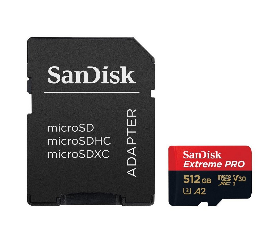 Sandisk microSDXC Extreme PRO Speicherkarte (512 GB, Video Speed Class 30 (V30), 200 MB/s Lesegeschwindigkeit) von Sandisk