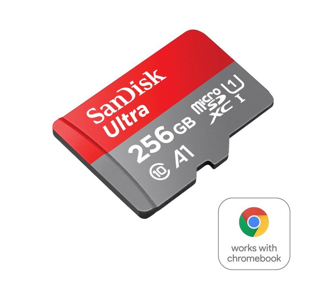 Sandisk microSDXC Ultra, + SD-Adapter für Chromebooks Speicherkarte (256 GB, Class 10, 150 MB/s Lesegeschwindigkeit) von Sandisk