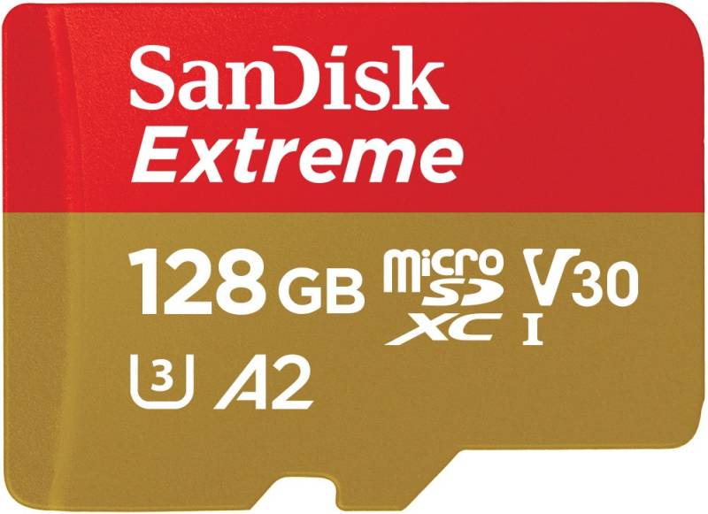 microSDXC Extreme (128GB) Speicherkarte + Adapter von Sandisk
