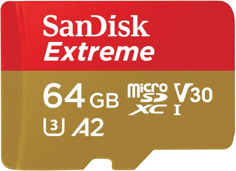 microSDXC Extreme (64GB) Speicherkarte + Adapter von Sandisk
