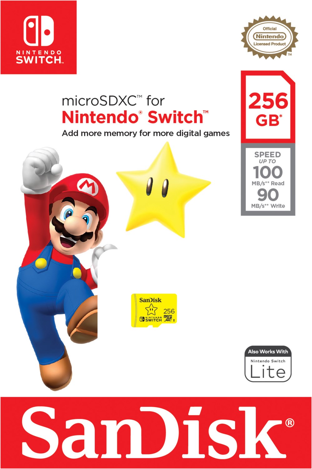 microSDXC Extreme U3 UHS-I (256GB) Speicherkarte für Nintendo Switch von Sandisk