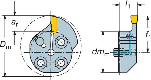 Sandvik Coromant 570–32l151.3–07–25 T-Max q-cut Kopf für Nuten von Sandvik Coromant