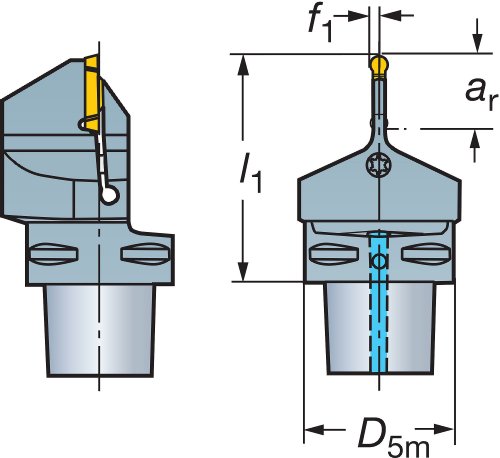 Sandvik Coromant c4-nf123g20–00070B corocut 1–2 Schneidwerk für, und Nuten von Sandvik Coromant