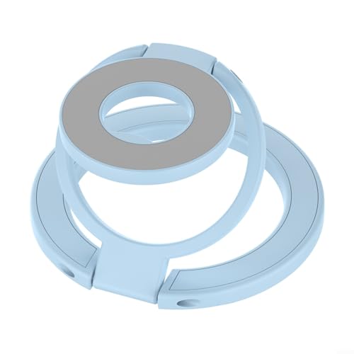 Sandyseptember Magnetischer Handy-Ringhalter, verstellbarer Griff, sicherer Ständer, faltbare magnetische Metallhalterung für Zuhause, Büro, Outdoor, Fitnessstudio, Auto (blau) von Sandyseptember