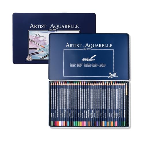 Sanerfa Aquarell-Malstifte-Set mit Metalletui, Buntstift mit feinem Pinsel, Künstlerbedarf zum Skizzieren Sanerfa Aquarell-Malstifte-Set mit Metalletui, Buntstift mit feinem Pinsel, Künstlerbedarf zum Skizzieren von Sanerfa