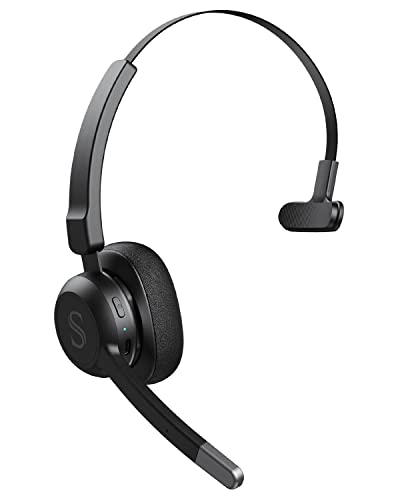 Sanfant Bluetooth Headset mit Mikrofon, Kabelloses Headset, Qualcomm Chip/ENC Mikrofon mit Geräuschunterdrückung/Leicht und Bequem/ 20 Stunden Spielzeit/Bluetooth Multipunkt für PC/Handy/Tablet von Sanfant