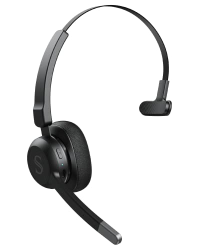 Wireless Headset mit Mikrofon: 20+ Std. Wiedergabezeit, Kopfhörer mit Mikrofon und Multipoint-Verbindung, Qualcomm Chip Kabelloses Headset für PC & Handy - Bluetooth-Headset PC für Laptop Büro von Sanfant