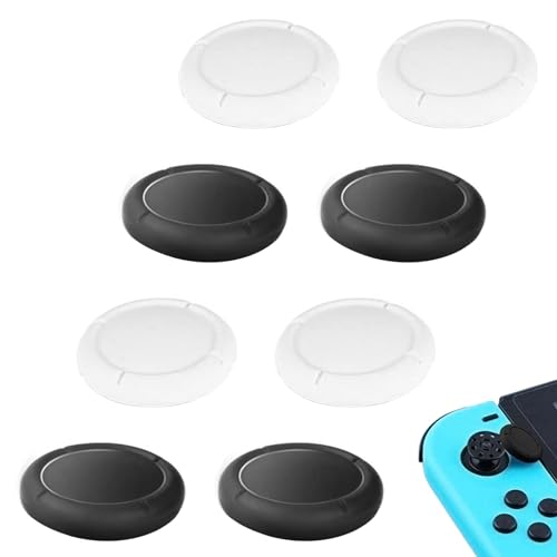 4 Paare Joystick Kappen, Ersatzkappe für Controller Switch Joystick Kappen für Nintendo Switch/Lite/OLED, Thumb Grip Analog Stick Cover Joy Con Controller Kappen(4 Schwarz 4 Weiß) von Sangcca