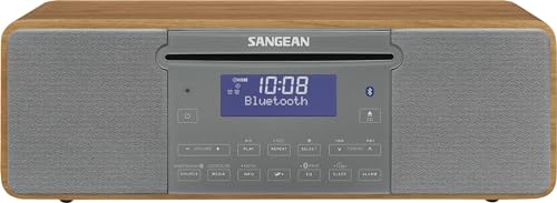 Sangean DDR-47 Musiksystem - DAB + Radio mit FM, Bluetooth, CD und mehr - Inklusive Fernbedienung - Holz/Grau von Sangean