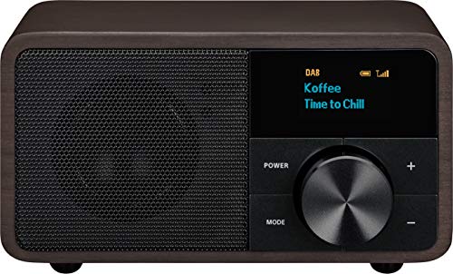 Sangean DDR-7 Original Mini dab + Radio - Tragbare UKW-Radio mit Bluetooth - Akustisches Holzschrank - schwarz von Sangean