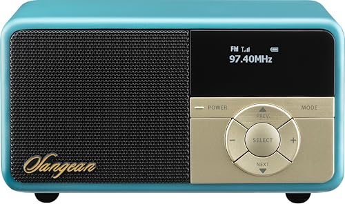SANGEAN DDR-7X – Kompaktes, tragbares Digital-Radio mit DAB+/FM, Bluetooth, integriertem Akku, Echtholz-Gehäuse, Grün von Sangean