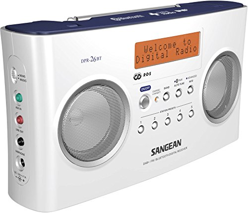 Sangean DPR-26BT DAB + Radio - Tragbare Bluetooth-Funk - weiß von Sangean