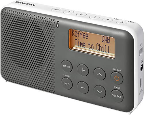 Sangean DPR-64 grey white Sangean DPR-64 DAB+, FM Radio, Alarm, Snooze, LCD Display, Stereo-Kopfhöreranschluss, eingebauter Stereo-Class-D-Verstärker grau-weiß von Sangean