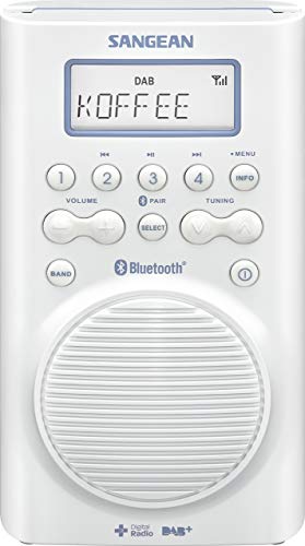 Sangean H-205D BT Wasserdichtes Duschradio (Bluetooth, DAB+, UKW-RDS, wasserdicht nach JIS7) weiß von Sangean