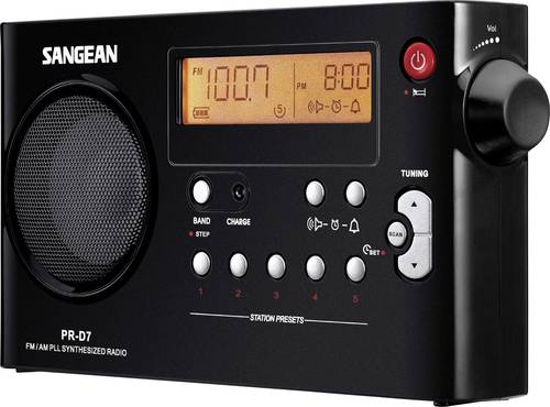 Sangean PR-D7 Kofferradio UKW, MW Schwarz von Sangean