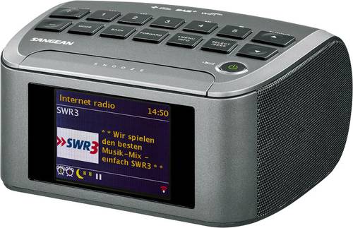Sangean RCR-11 WF Internet Tischradio DAB+, UKW, Internet AUX, DLNA, USB, Internetradio Grau von Sangean