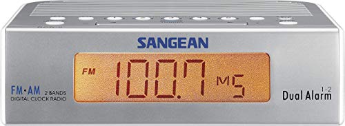 Sangean RCR-5 Uhrenradio (UKW/MW Tuner, LCD) silber von Sangean