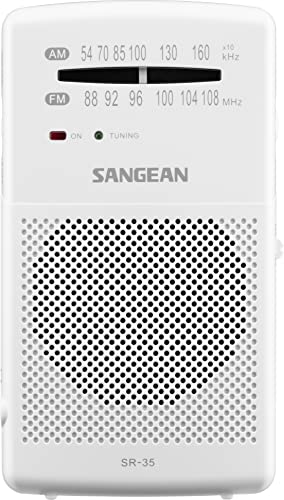 Sangean SR-35 Weiß Radio FM/Am Lautsprecher Eingebaute TELESKOPISCHE Antenne Ausgang Kopfhörer von Sangean