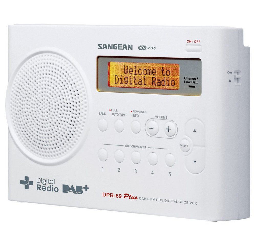 Sangean Sangean DPR-69+ Kofferradio DAB+, UKW Akku-Ladefunktion Weiß Radio von Sangean