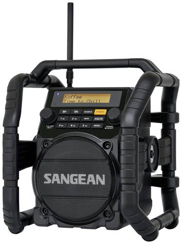 Sangean U-5 DBT Baustellenradio DAB+, UKW AUX, Bluetooth® wasserdicht, staubdicht, stoßfest Schwarz von Sangean