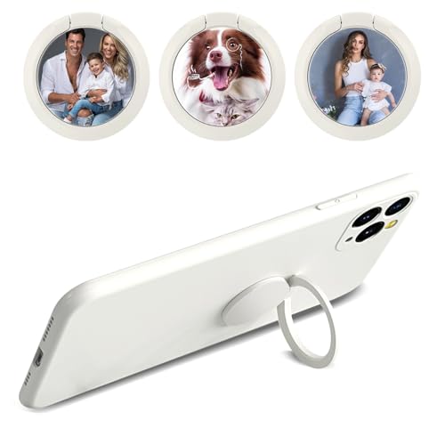 Personalisierte Handy Ring Halter, Finger Ring Stand mit Foto, Smartphone Fingerhalter 360 Grad Drehung Ständer Kompatibel mit iPhone 15/14 Pro/Pro Max/13/12 Serie, Galaxy, Samsung und Allen Telefone von Sangkoo