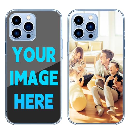 Sangkoo Personalisierte Handyhülle für Apple iPhone 13 Pro Max - Individuell Eigene Gestaltung mit Foto Name und Text - Vollständiger Schutz iPhone Hülle Personalisiert (iPhone 13 Pro Max) von Sangkoo