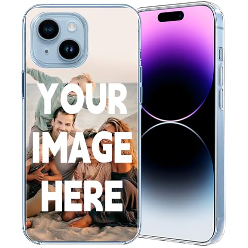 Sangkoo Personalisierte Handyhülle für Apple iPhone 14 - Individuell Eigene Gestaltung mit Foto Name und Text - Vollständiger Schutz iPhone Hülle Personalisiert (iPhone 14) von Sangkoo