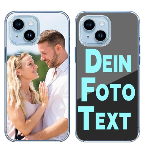 Sangkoo Personalisierte Handyhüllen mit Foto & Text für iPhone 15 14 13 12 11 Pro/Max/Mini XR X Xs Max - Benutzerdefinierte iPhone Hülle mit Bild - Vollständiger Schutz TPU Hülle von Sangkoo