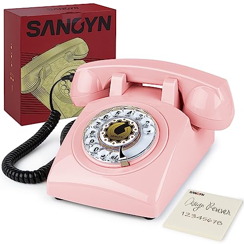 Sangyn Retro Telefon mit Schnur tischtelefon Das Alte Modell Der 65er Jahre Altmodisches Festnetz Diese Klingel von Sangyn