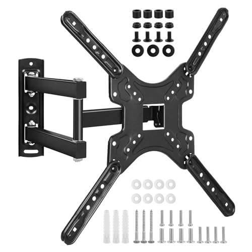 TV-Wandhalterung zur Wandmontage mit neig- und schwenkbarer Verlängerung für 14-60-Zoll-Plasma- und Gebogene Fernseher bis VESA 400 x 400 mm, 30 kg Tragkraft von Sanheshun