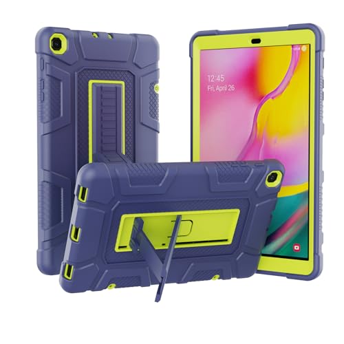 Sanhezhong Schutzhülle für Samsung Galaxy Tab A 10.1 2019, Hybrid, stoßfest, robust, Fallschutz mit Ständer, für Samsung Galaxy Tab A 10.1 Zoll SM-T510/T515 (Marineblau + Grün) von Sanhezhong
