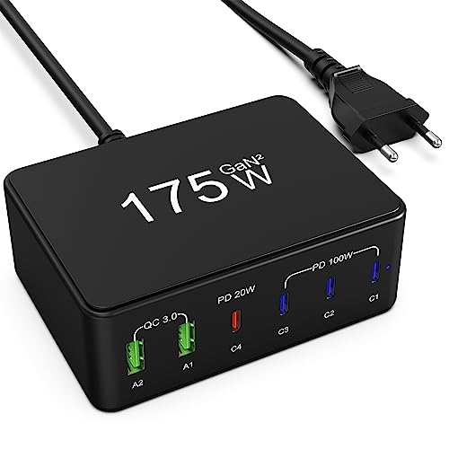 USB C Ladegerät, 175W GaN USB C Netzteil 6-Port USB Ladegerät Mehrfach, 4Typ-C+2USB-A Schnellladegerät Charger, Ladestation Für MacBook Pro/Air iPad iPhone 14/13/12/11 Galaxy S23 Ultra/S22/S21 USB C Ladegerät, 175W GaN USB C Netzteil 6-Port USB Ladegerät Mehrfach, 4Typ-C+2USB-A Schnellladegerät Charger, Ladestation Für MacBook Pro/Air iPad iPhone 14/13/12/11 Galaxy S23 Ultra/S22/S21 von Sanicata