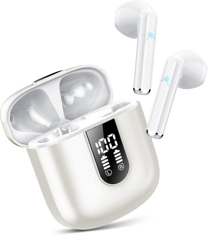 Sanorum Sport In Ear Kopfhörer mit ENC Mikrofon Bluetooth-Kopfhörer (Kabellos Bluetooth TWS Stereo Earbuds Sportkopfhörer, HD Anruf, Rauschunterdruckung, CVC8.0, Kabellos Bluetooth 5.3, mit LED-Ladebox) von Sanorum