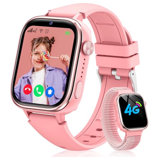 Sanorum Smartwatch Kinder, 4G Kinder Smartwatch mit GPS und Telefon, SOS-Funktion, Videoanrufen, Nachrichten, Schulmodus, Wecker, Kamera, Schrittzähler, IP68 Wasserdicht Kinderuhr Mädchen Jungen Rosa Sanorum Smartwatch Kinder, 4G Kinder Smartwatch mit GPS und Telefon, SOS-Funktion, Videoanrufen, Nachrichten, Schulmodus, Wecker, Kamera, Schrittzähler, IP68 Wasserdicht Kinderuhr Mädchen Jungen Rosa von Sanorum