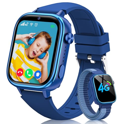 Sanorum Smartwatch Kinder, 4G Kinder Smartwatch mit GPS und Telefon, SOS-Funktion, Videoanrufen, Nachrichten, Schulmodus, Wecker, Kamera, Schrittzähler, IP68 Wasserdicht Kinderuhr Mädchen Jungen Blau Sanorum Smartwatch Kinder, 4G Kinder Smartwatch mit GPS und Telefon, SOS-Funktion, Videoanrufen, Nachrichten, Schulmodus, Wecker, Kamera, Schrittzähler, IP68 Wasserdicht Kinderuhr Mädchen Jungen Blau von Sanorum