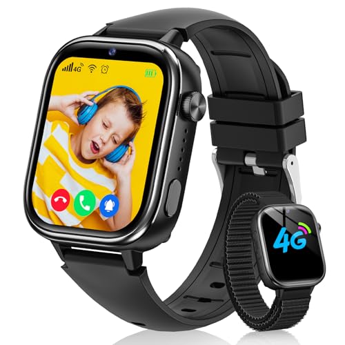 Sanorum Smartwatch Kinder, 4G Kinder Smartwatch mit GPS und Telefon, SOS-Funktion, Videoanrufen, Nachrichten, Schulmodus, Wecker, Kamera Schrittzähler IP68 Wasserdicht Kinderuhr Mädchen Jungen Schwarz Sanorum Smartwatch Kinder, 4G Kinder Smartwatch mit GPS und Telefon, SOS-Funktion, Videoanrufen, Nachrichten, Schulmodus, Wecker, Kamera Schrittzähler IP68 Wasserdicht Kinderuhr Mädchen Jungen Schwarz von Sanorum
